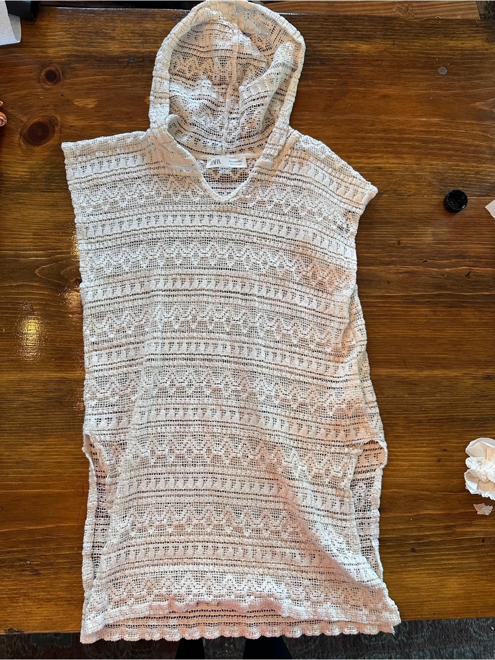 🍋 5/$25 ZARA Crochet Top • XS / S • Hooded • Sleeveless • Boho Festival - Picture 9 of 11
